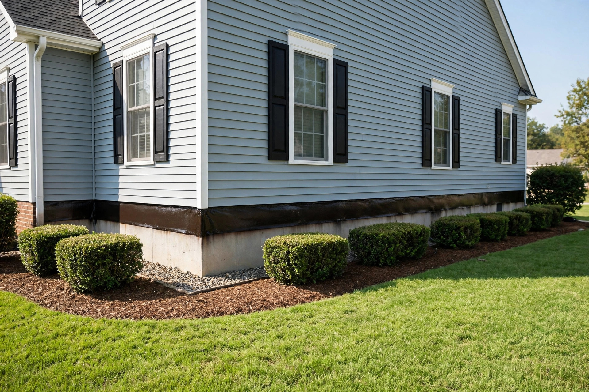 powerful pest control service plans near me: technician-free yard treatment area around a suburban home