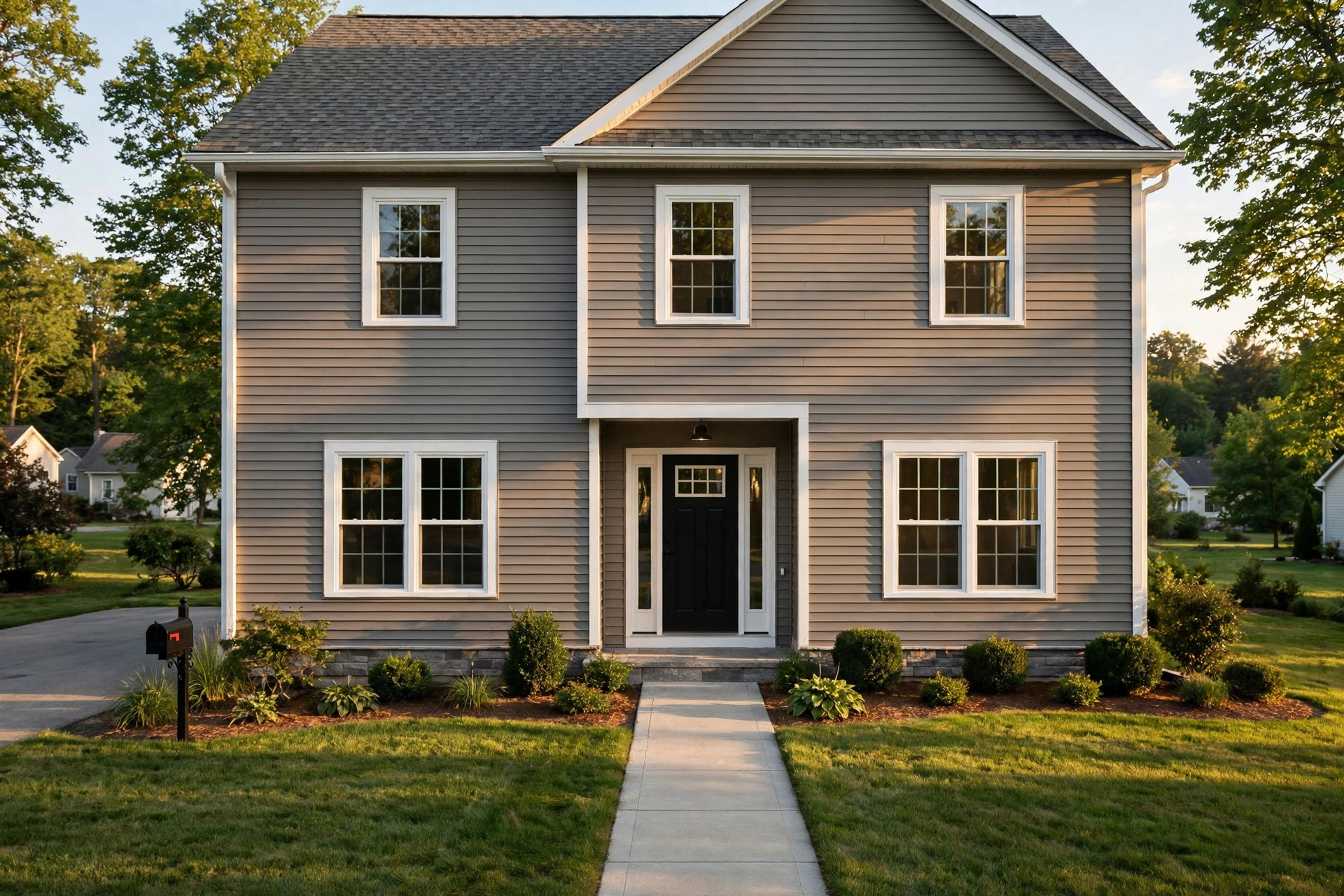 Insulated vinyl siding on a suburban home in an insulated vinyl siding price comparison usa guide