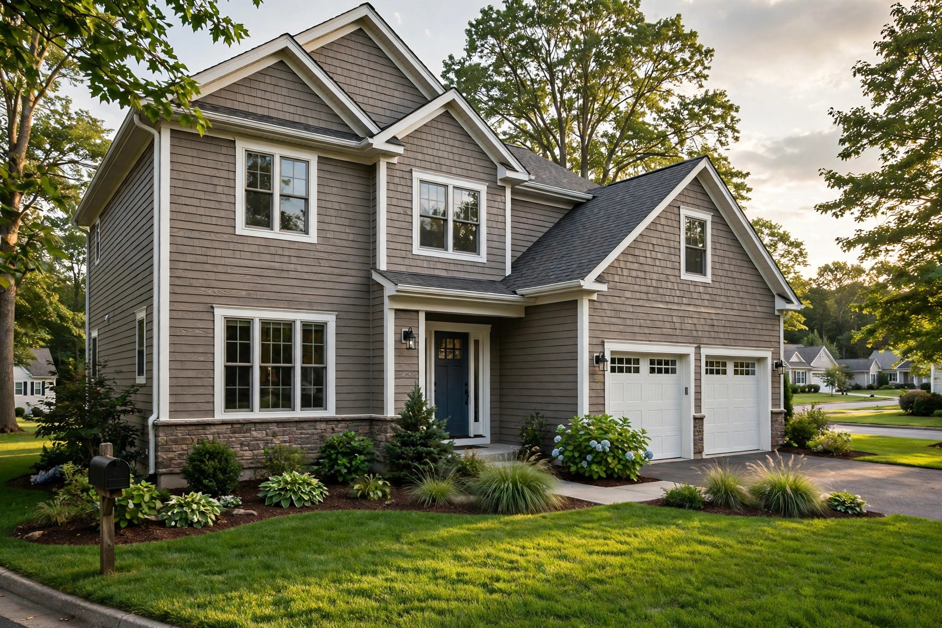 top rated fiber cement siding panels buying guide: Top rated fiber cement siding panels on a suburban home exterior