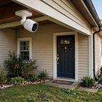 Top rated outdoor security cameras for sale mounted on a house exterior