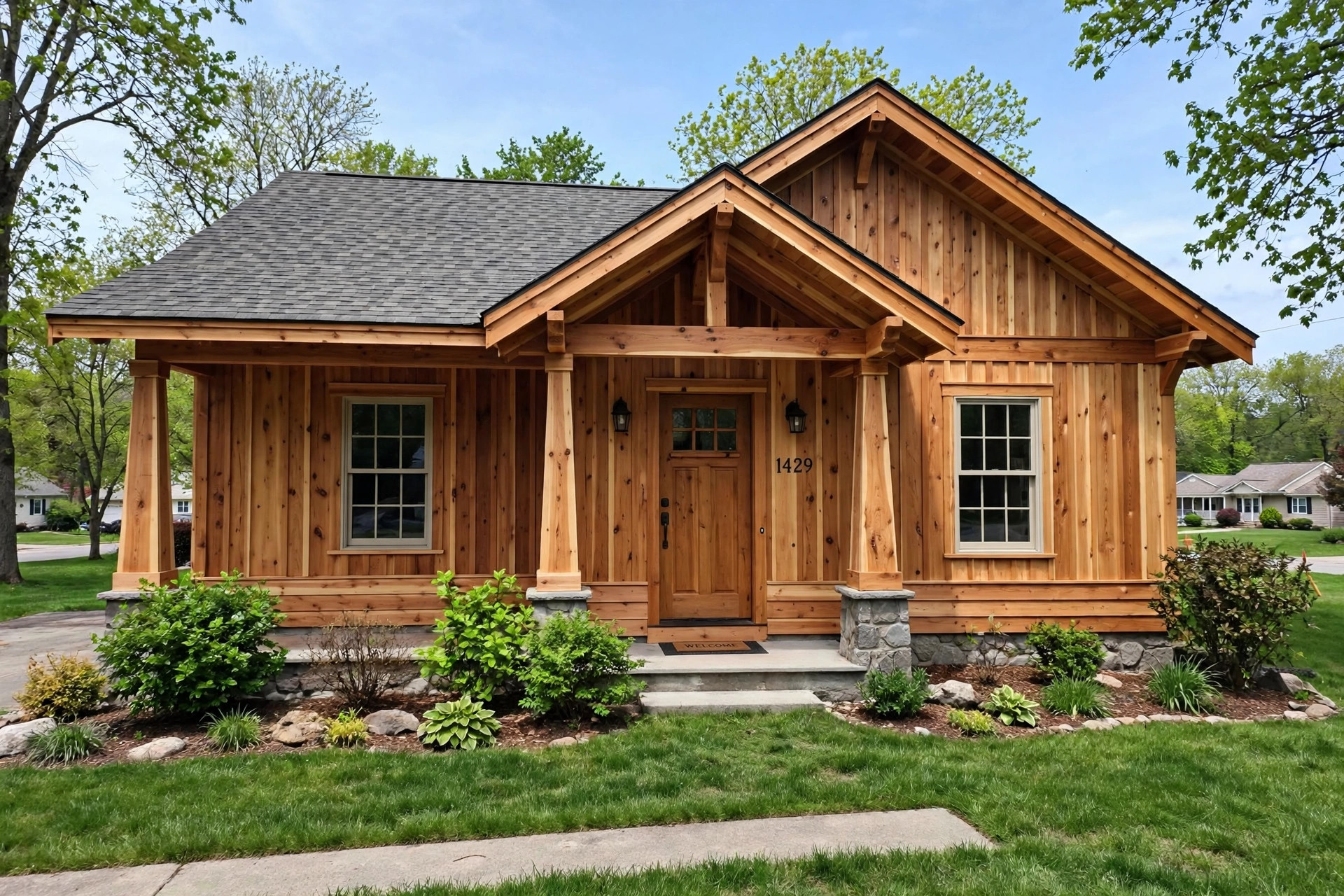 Premium wood siding replacement for homeowners on a craftsman-style American house