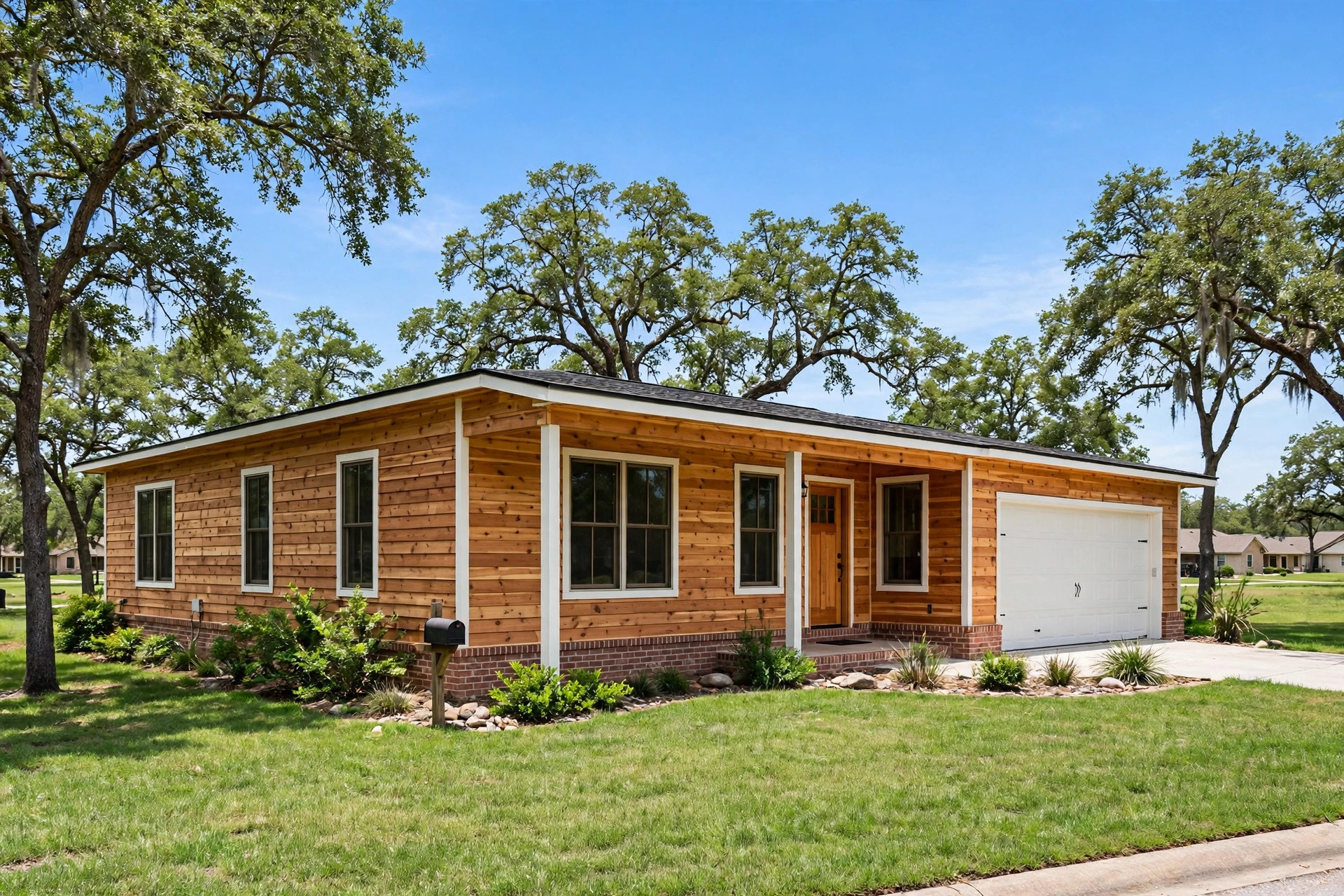 reliable wood siding replacement in texas: Wood siding replacement on a Texas ranch-style home