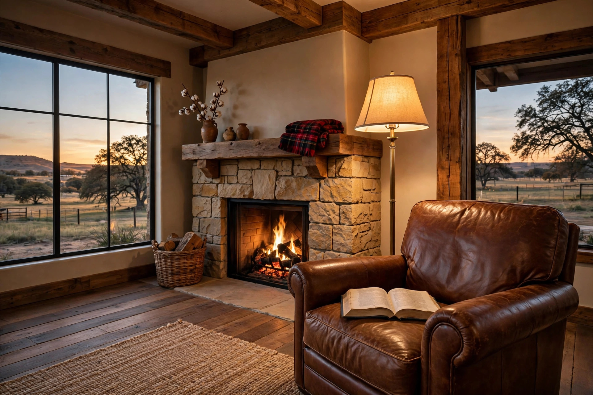 Reading floor lamps texas homes usa beside an armchair in a Texas living room