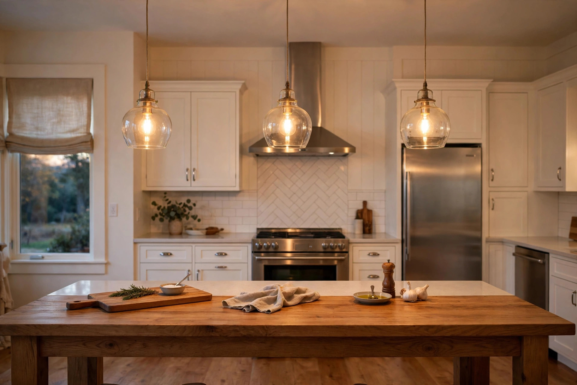 kitchen island pendants american homes guide: Kitchen island pendants lighting an American home kitchen