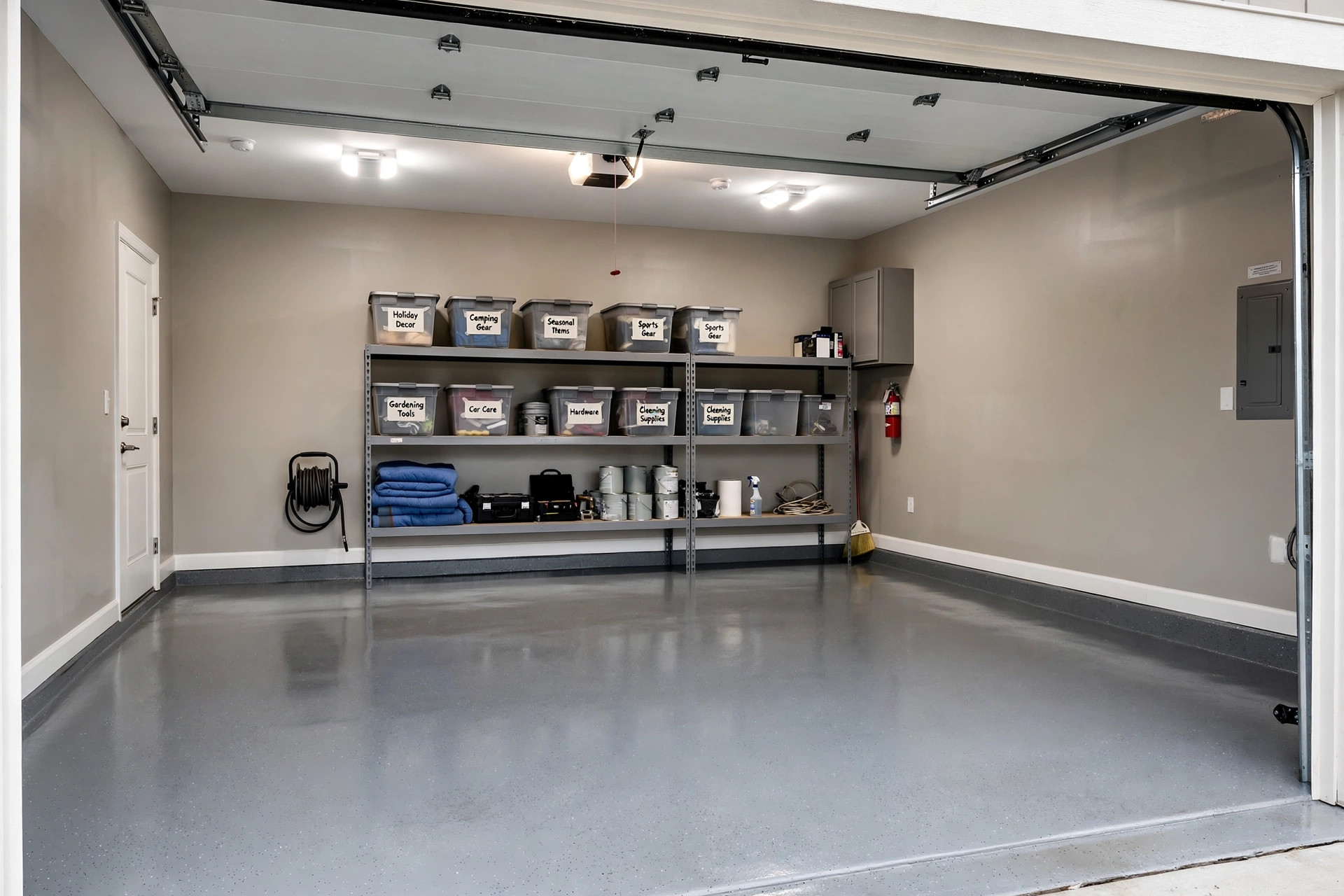 Best paint for garage walls USA in a clean painted garage interior