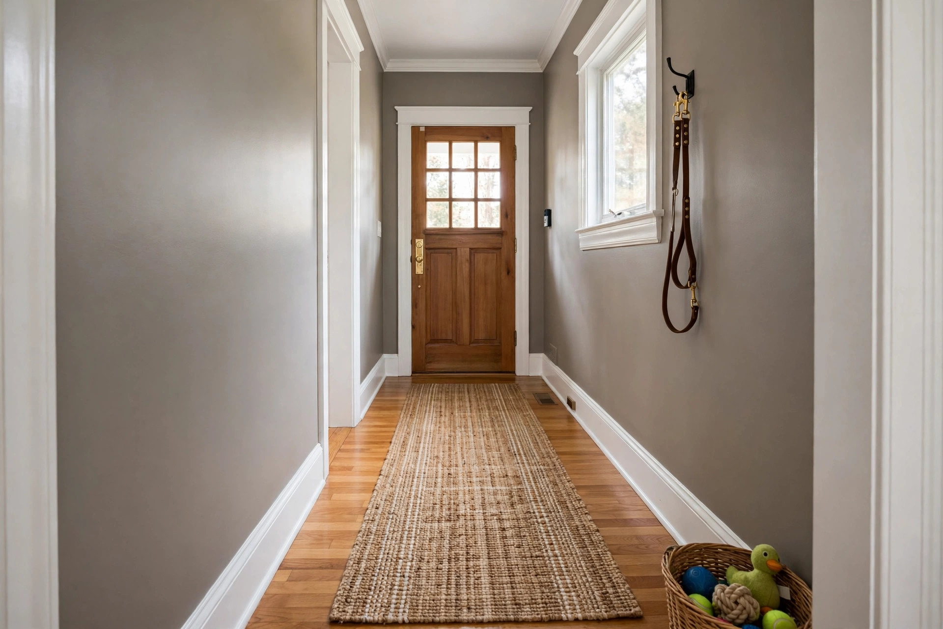 easy clean paint for hallways with dogs: Freshly painted hallway with easy clean paint, ideal for homes with dogs