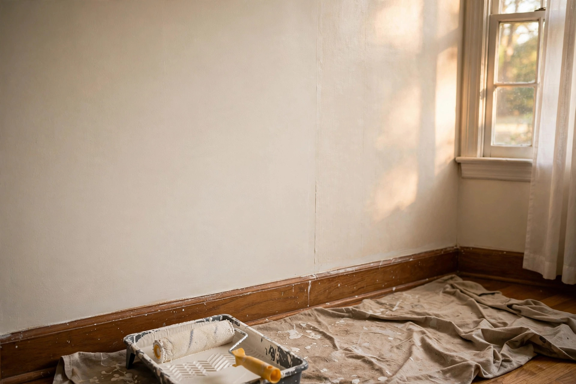 Painting over wallpaper pros and cons usa: freshly painted wall over old wallpaper