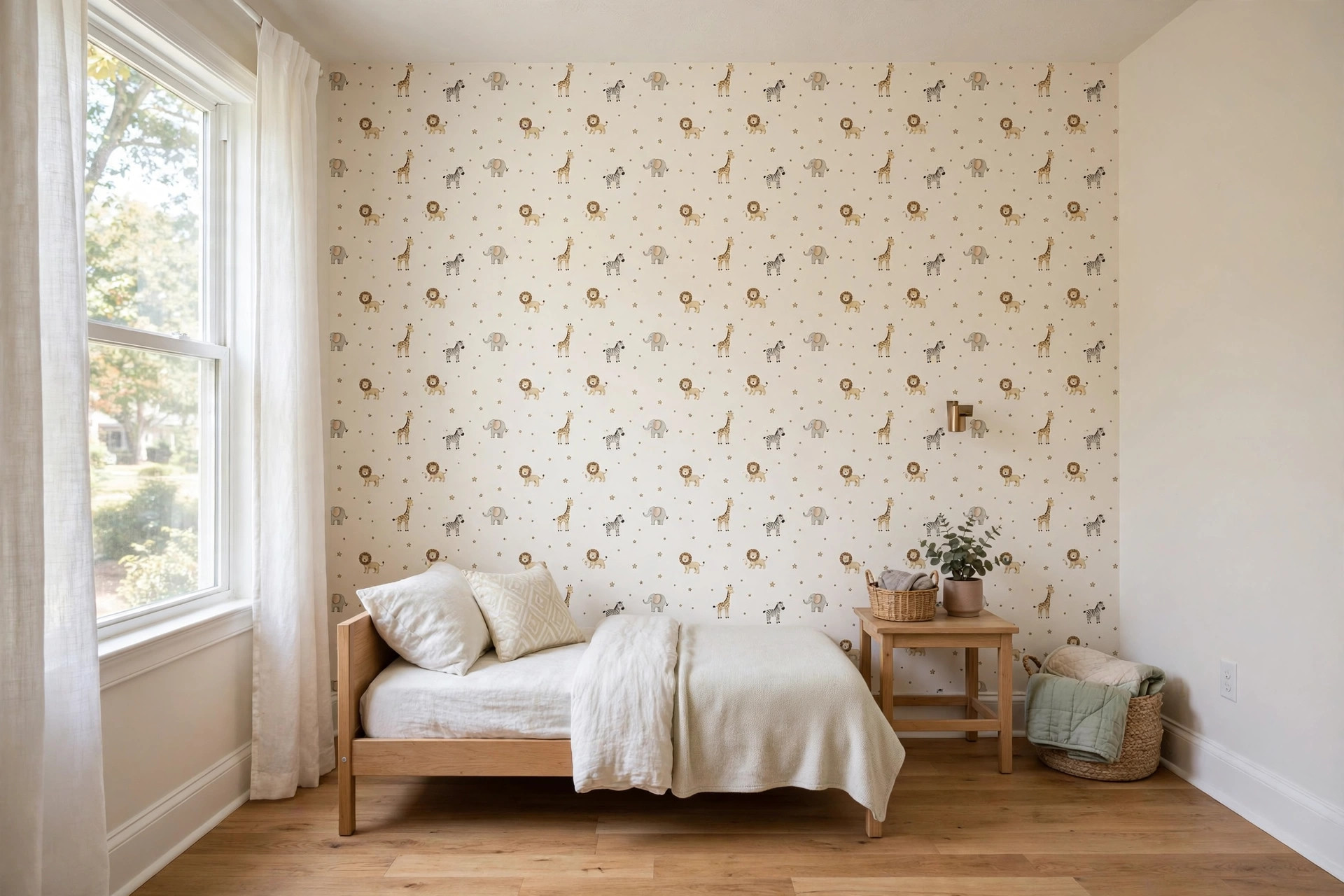 Kids wallpaper peel and stick for sale in a child's bedroom