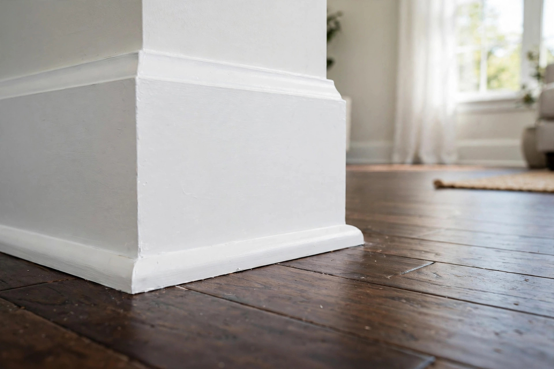 quarter round installation cost near me: Quarter round trim installation cost in a real American living room