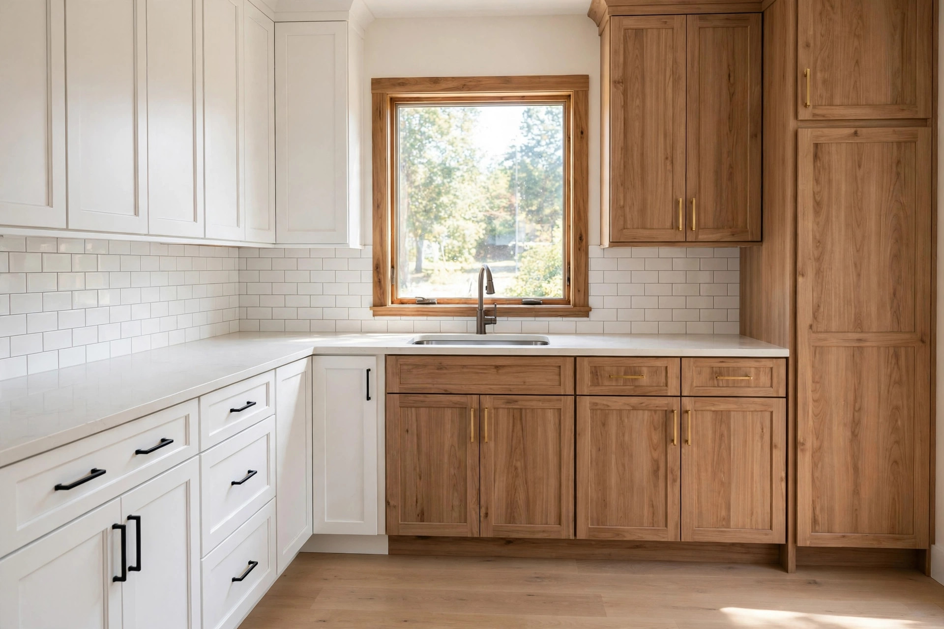 Kitchen cabinets after a cabinet painting vs refacing cost comparison study