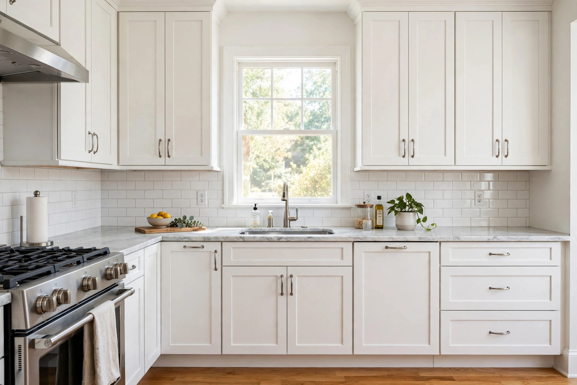 White kitchen cabinets finished with all in one paint for cabinets reviews usa