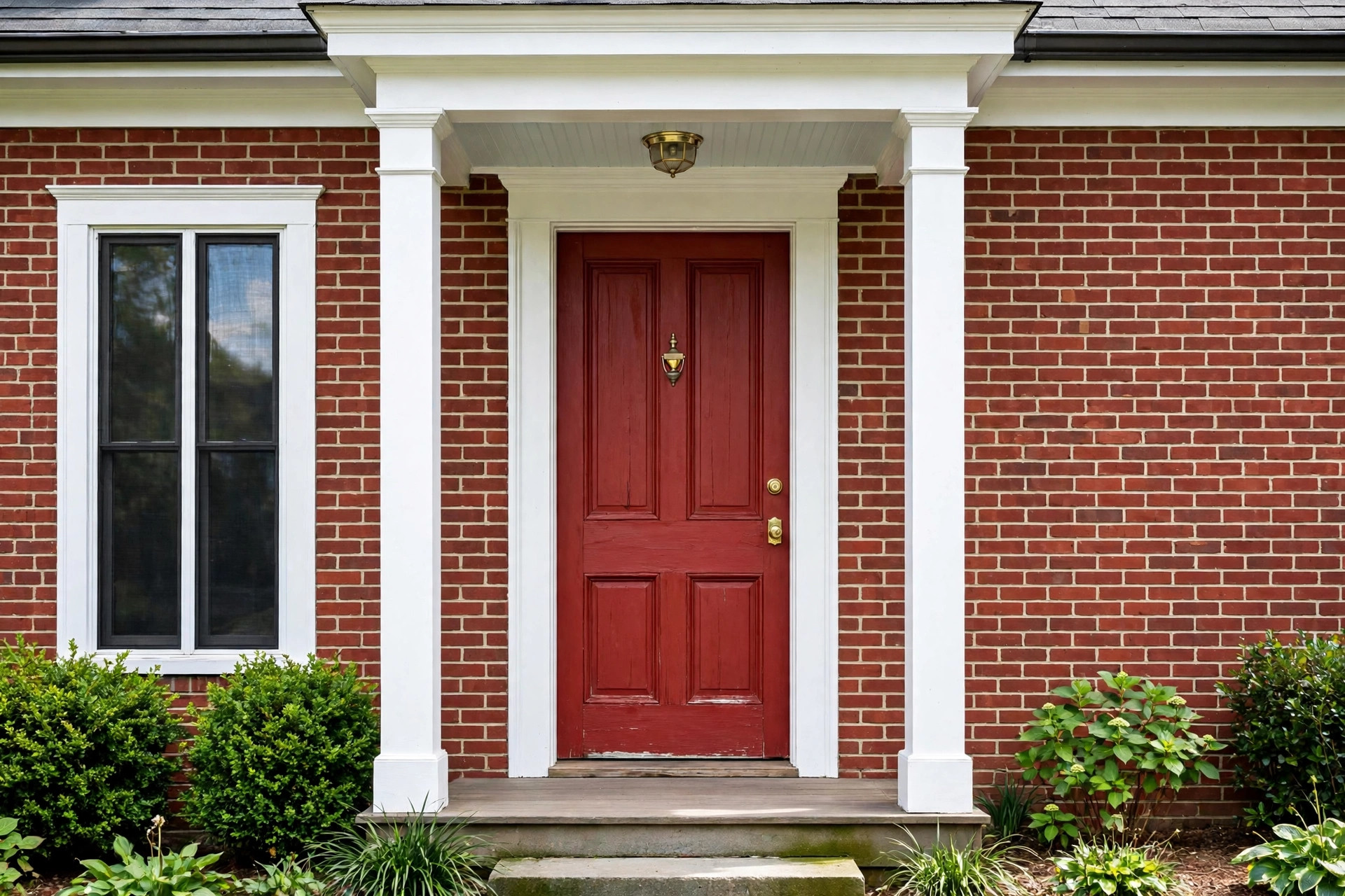Red front door, one of the front door paint colors that sell homes