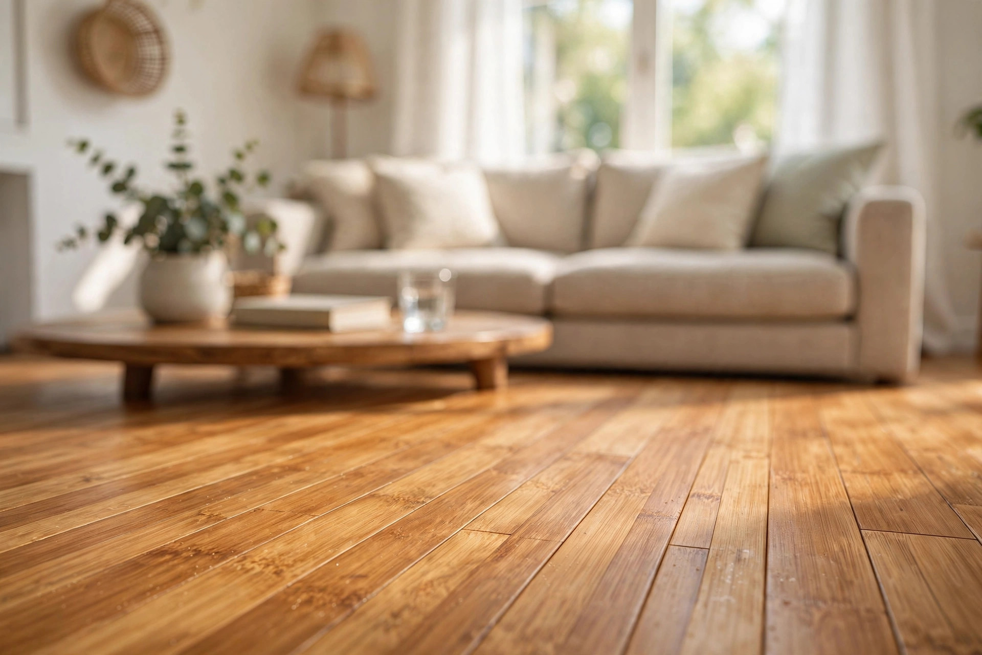 Bamboo flooring in a bright living room showing the best bamboo flooring brands usa 2026