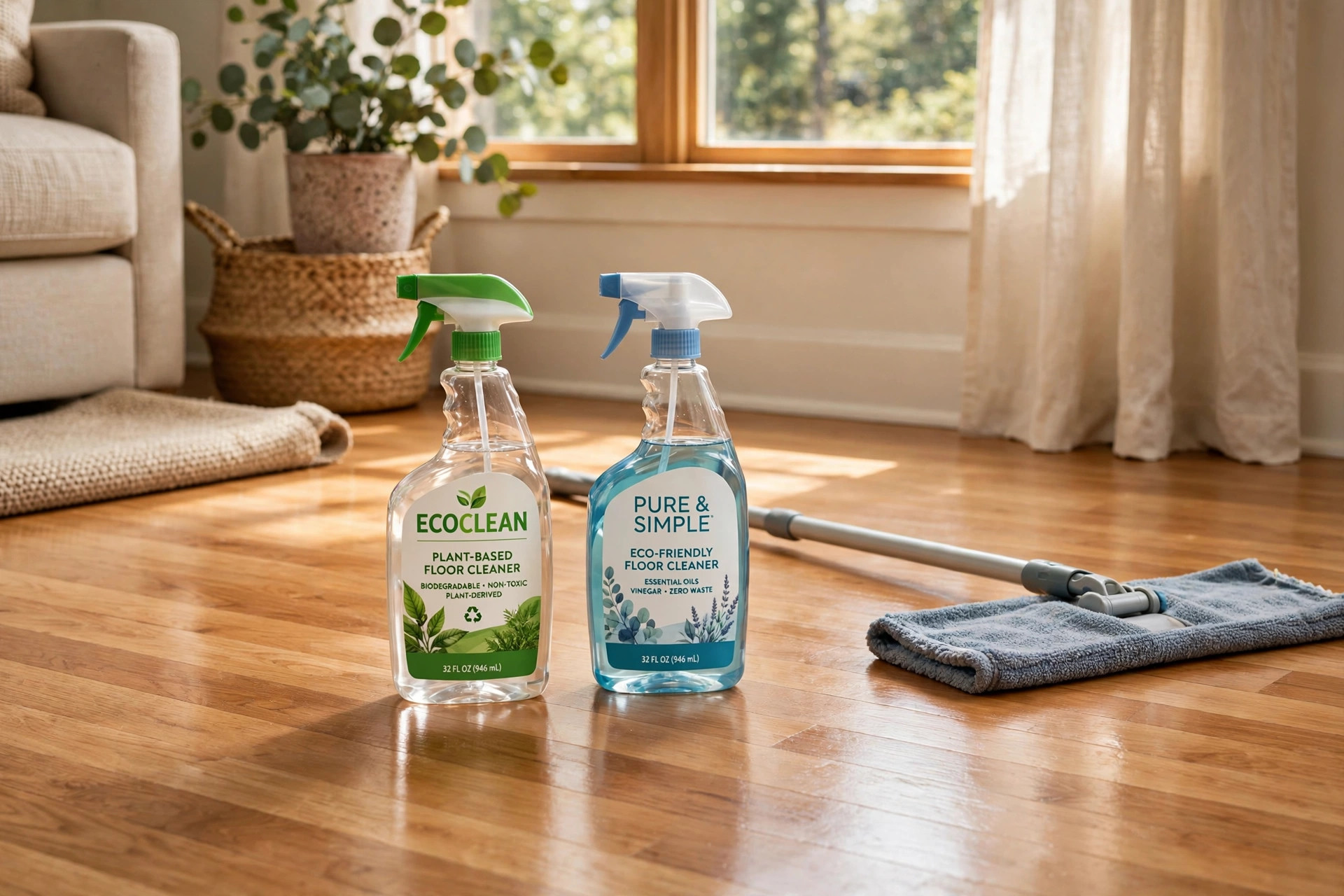 best hardwood floor cleaner for pets usa: Pet-safe hardwood floor cleaner on a clean wood floor