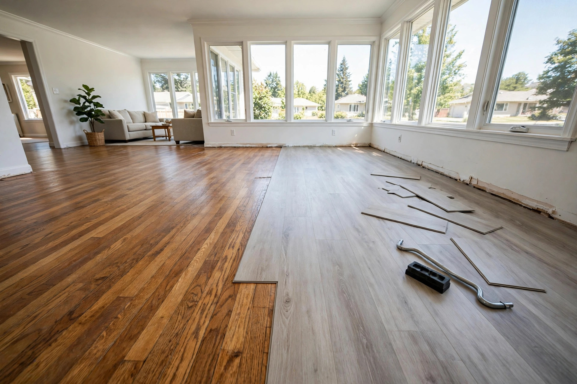 can you install lvp over hardwood usa: LVP flooring being installed over old hardwood floor
