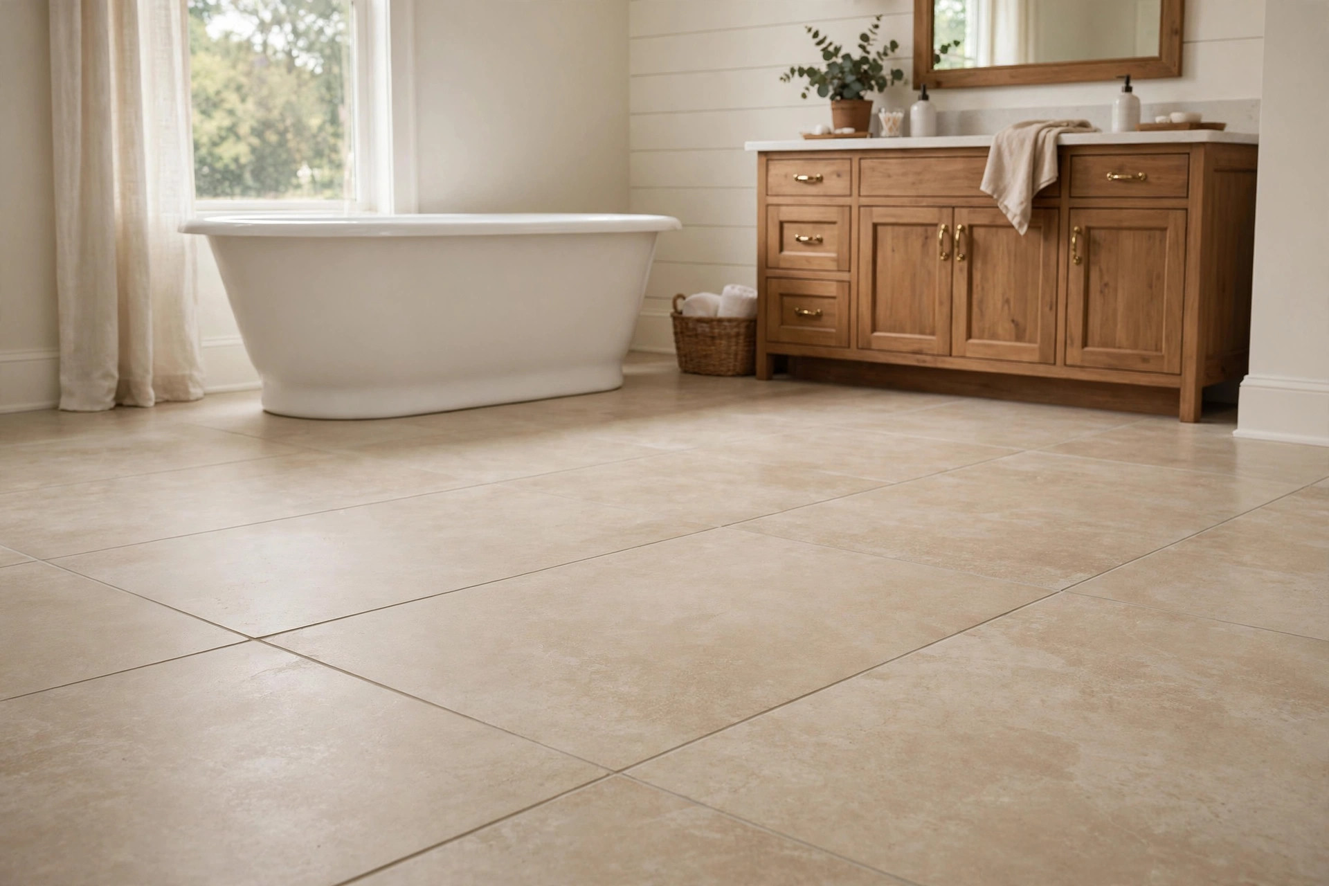 bathroom floor tile trends 2026 usa