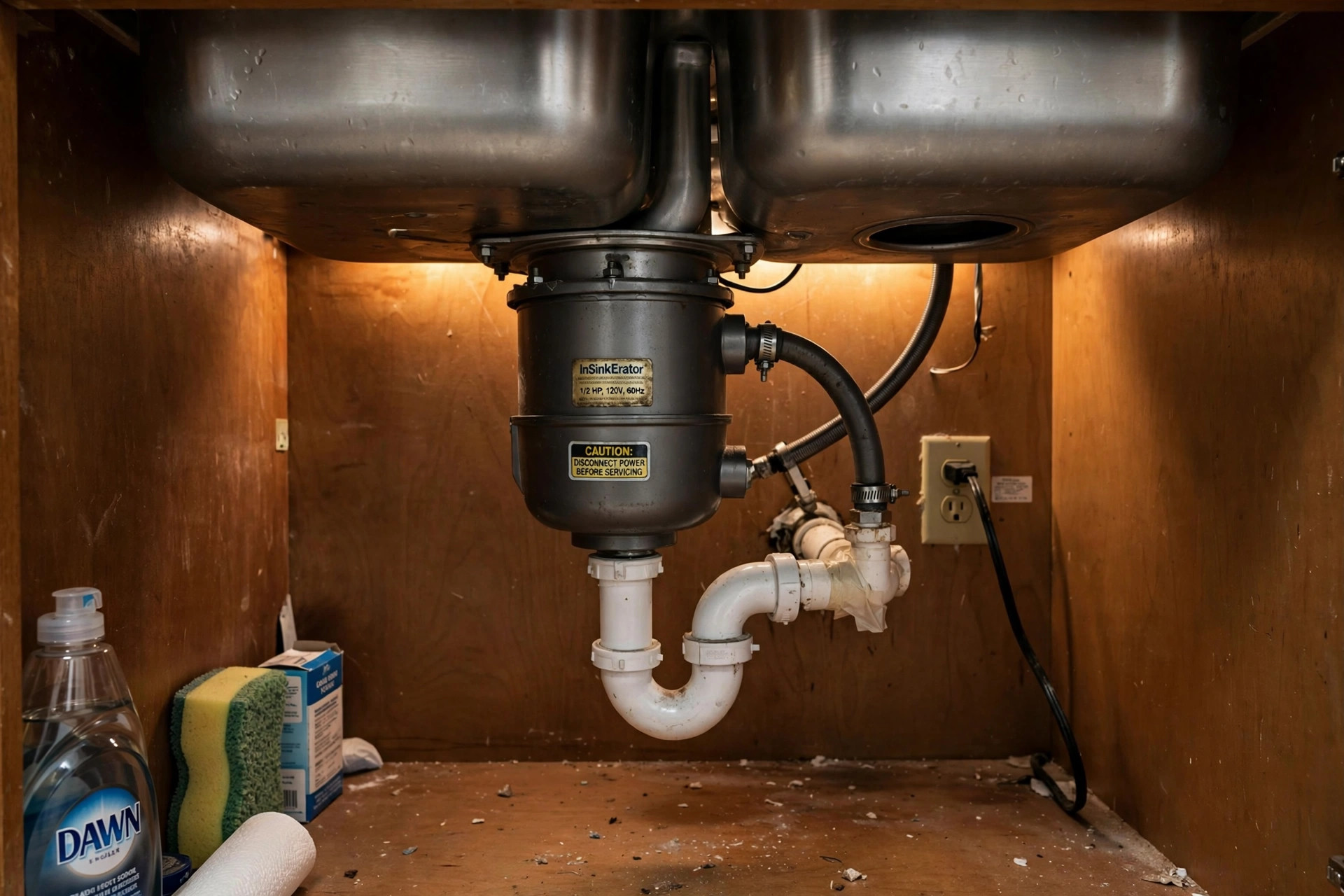best continuous feed garbage disposal usa: Best continuous feed garbage disposal installed under an American kitchen sink