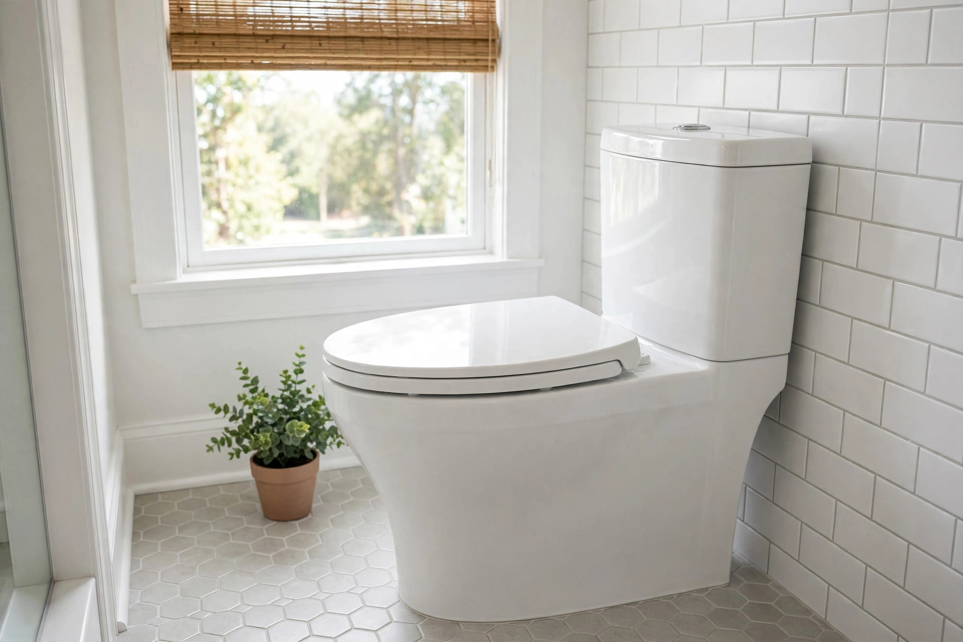 WaterSense toilet rebates near me 2026 — a modern efficient toilet in a clean American bathroom