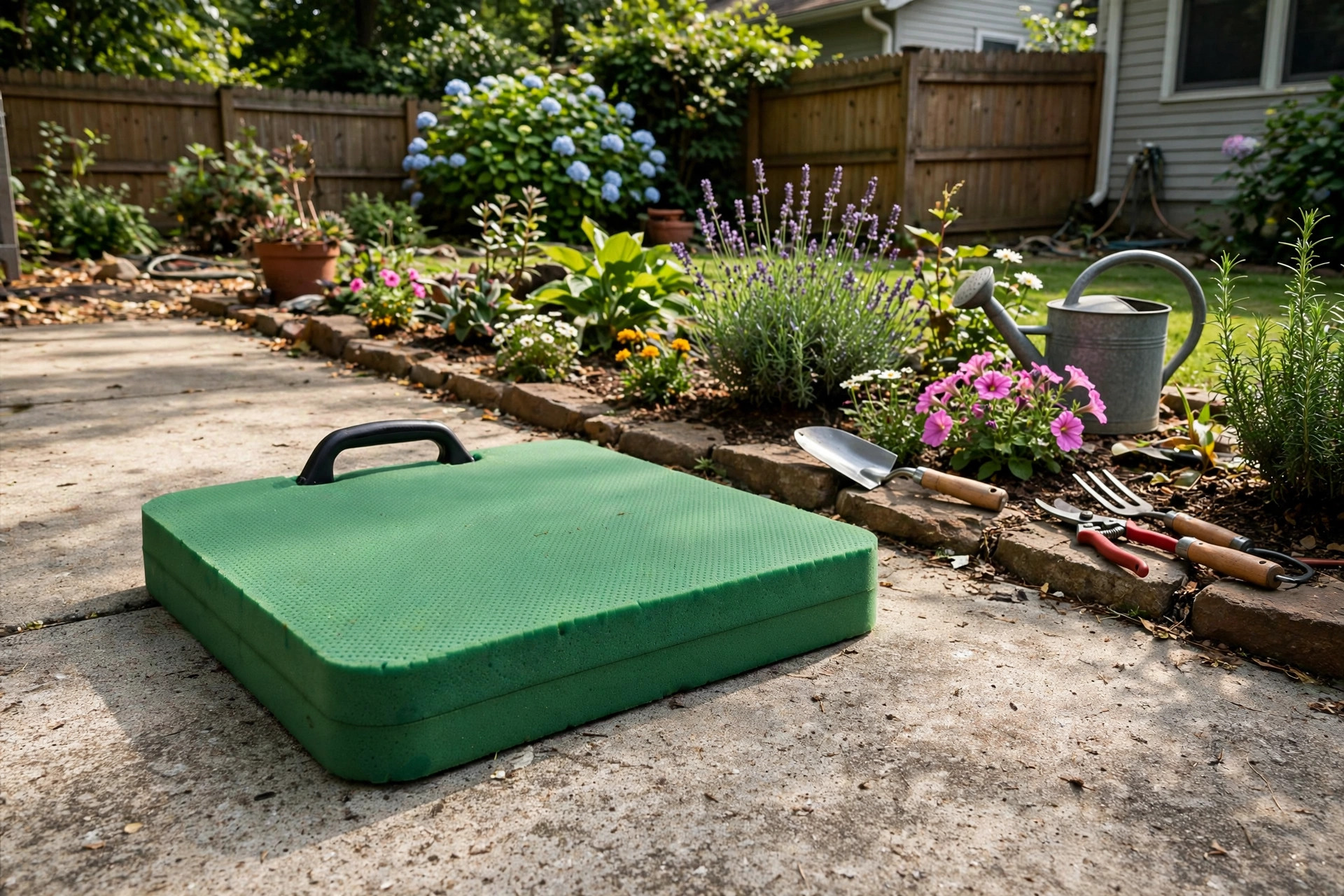Best garden kneeler pad for concrete resting on a patio