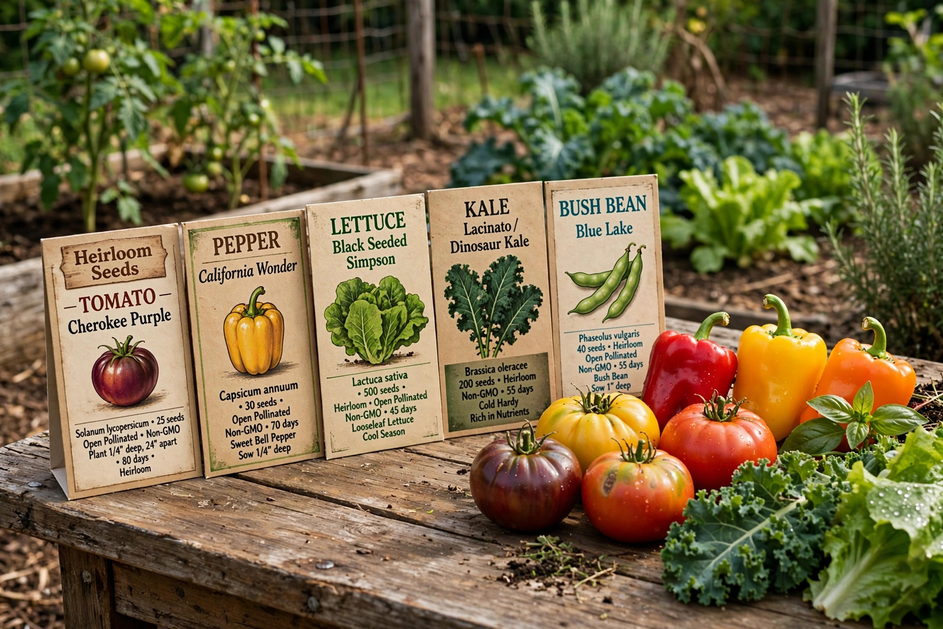 Heirloom vegetable seeds packets with tomatoes and peppers, heirloom vegetable seeds reviews buying guide usa