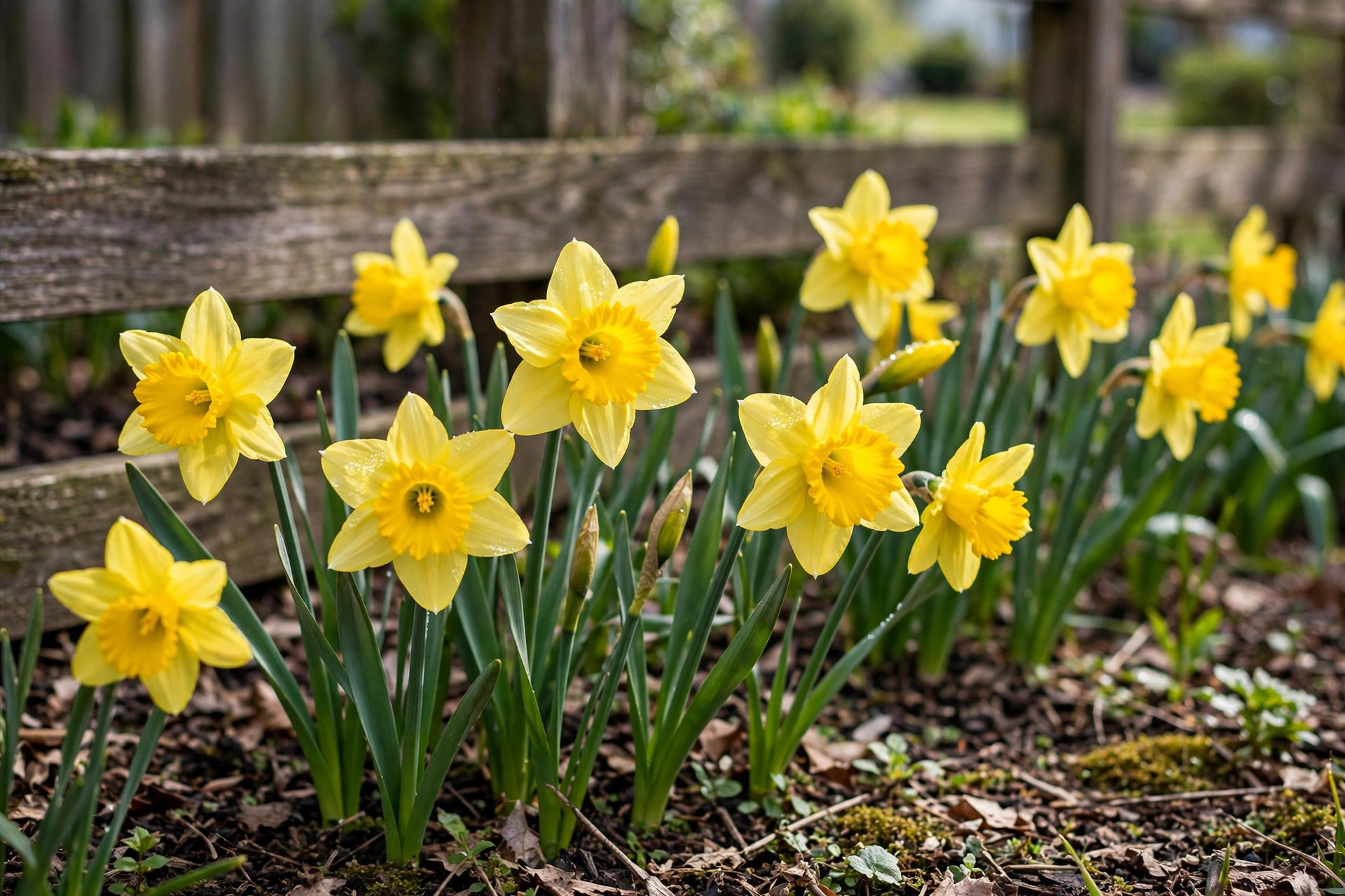 daffodil bulb packs reviews buying guide usa: Daffodil bulb packs buying guide: bright yellow daffodils blooming in a USA garden bed
