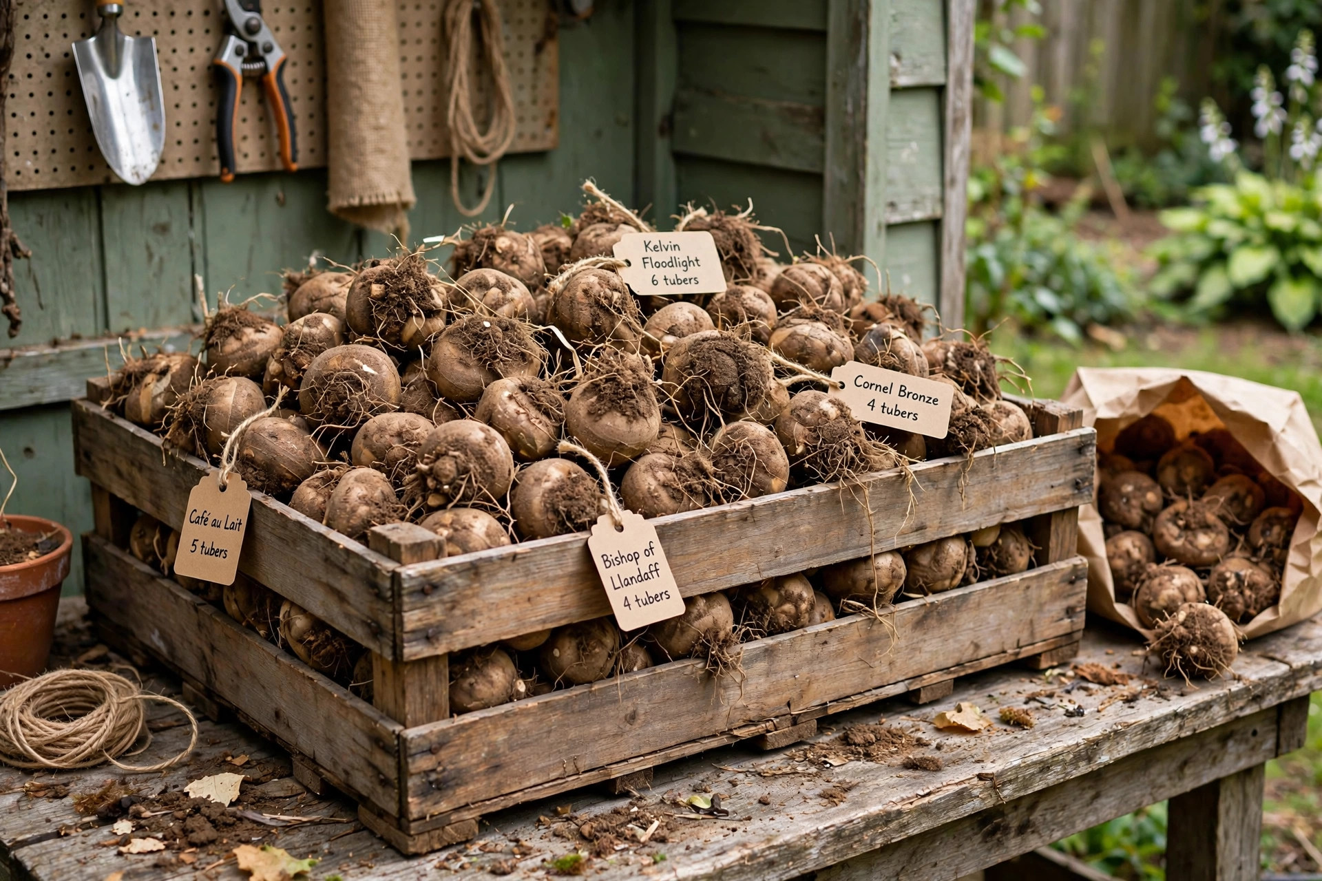 dahlia bulbs bulk where to buy usa: Bulk dahlia bulbs ready for spring planting
