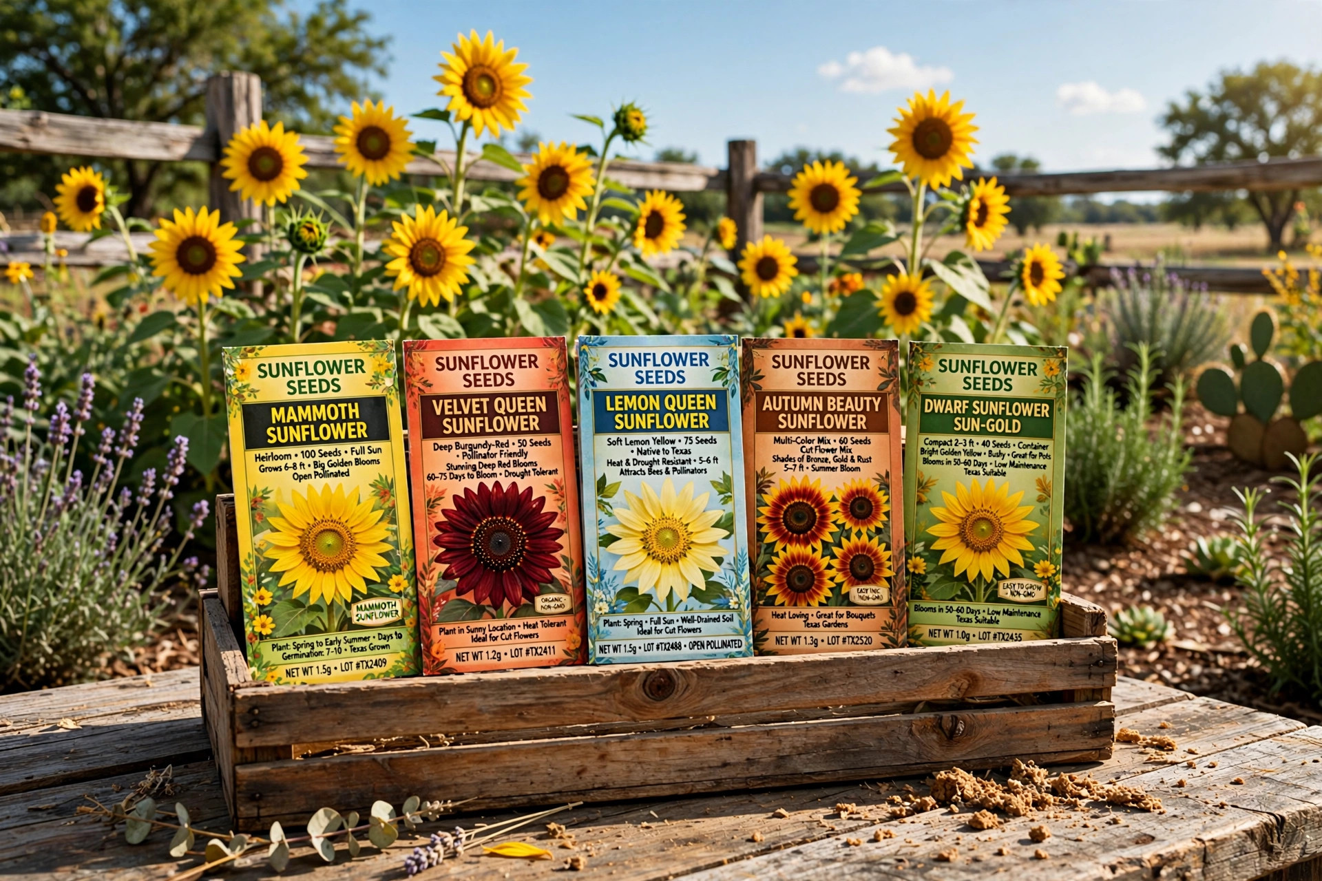 sunflower seed packs texas homes usa: Sunflower seed packs for a Texas home garden