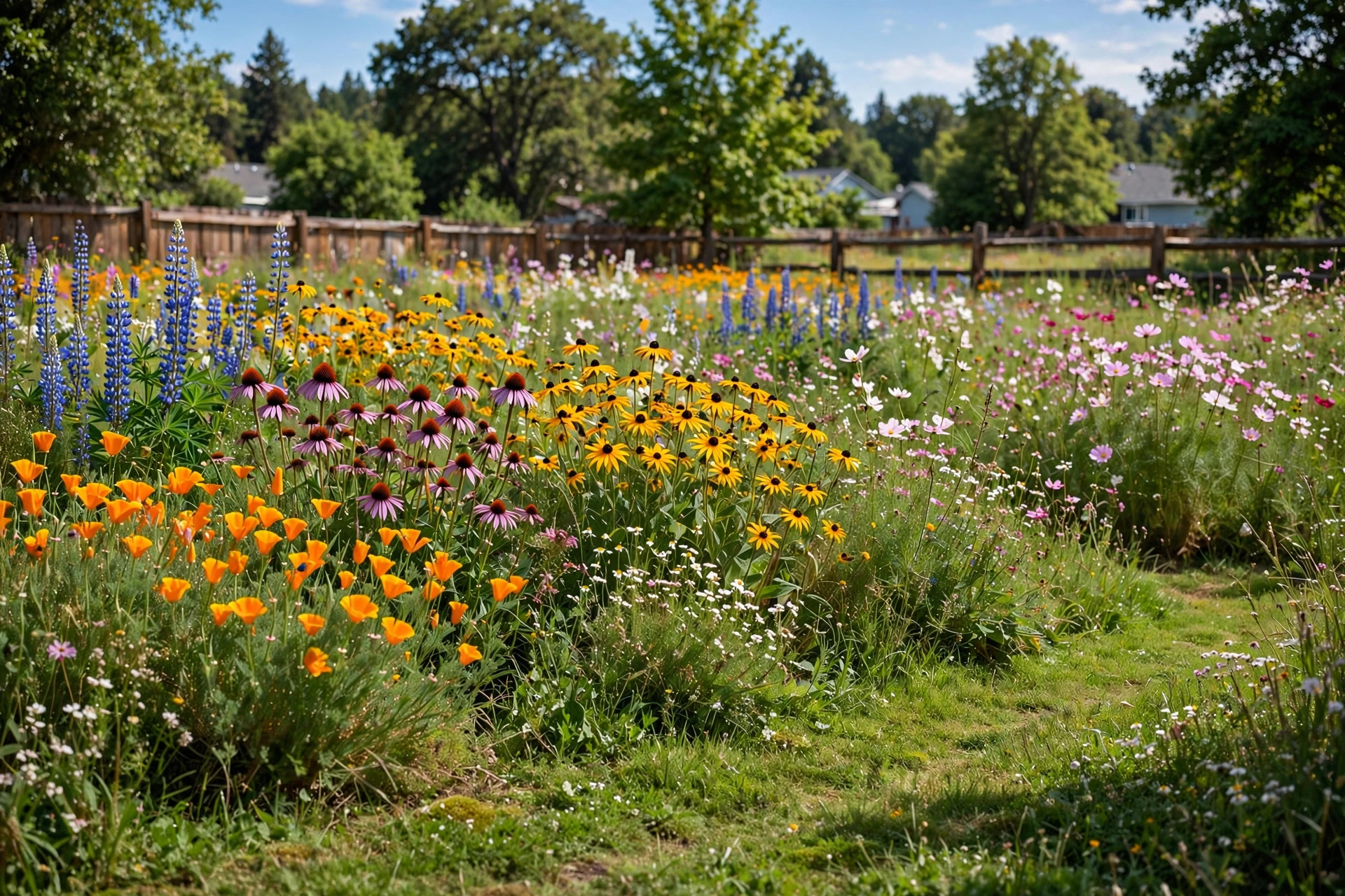 wildflower seed mixes usa online deals: A sunny American meadow of blooming wildflowers grown from wildflower seed mixes