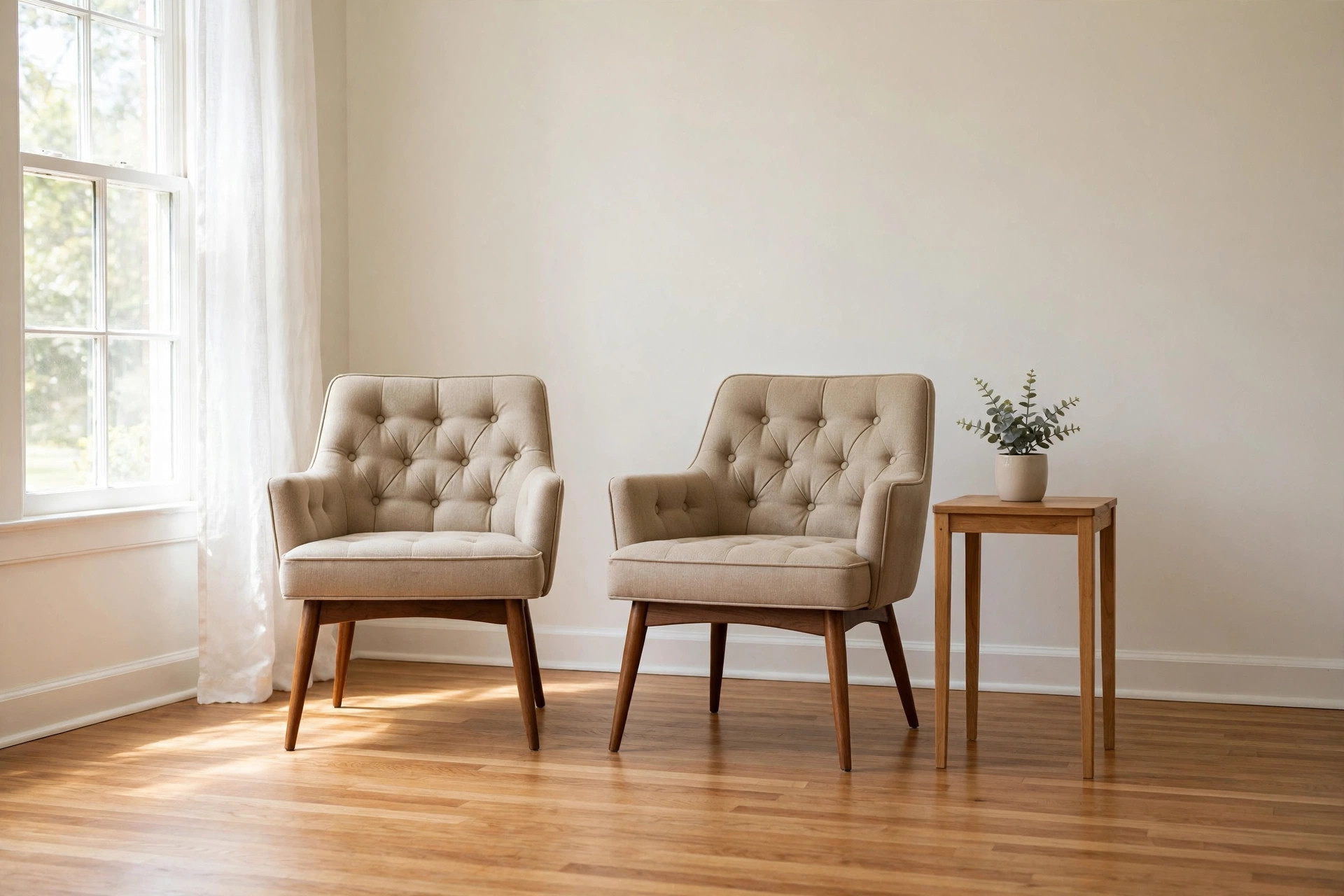 mid century chairs reviews buying guide usa: Mid century accent chairs in a bright American living room
