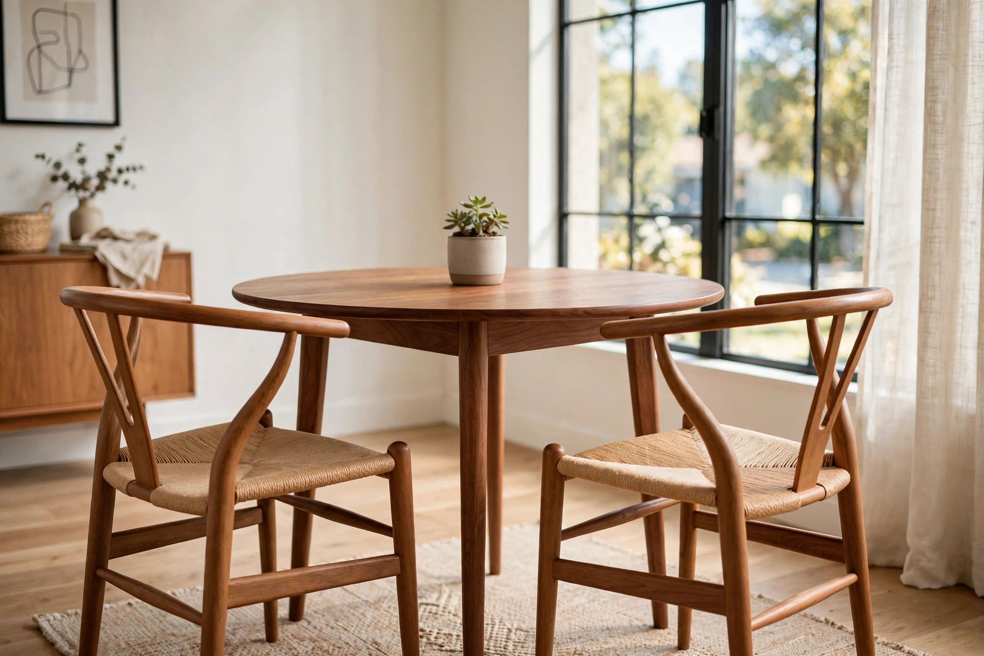 Mid century chairs where to buy usa — dining corner in an American home