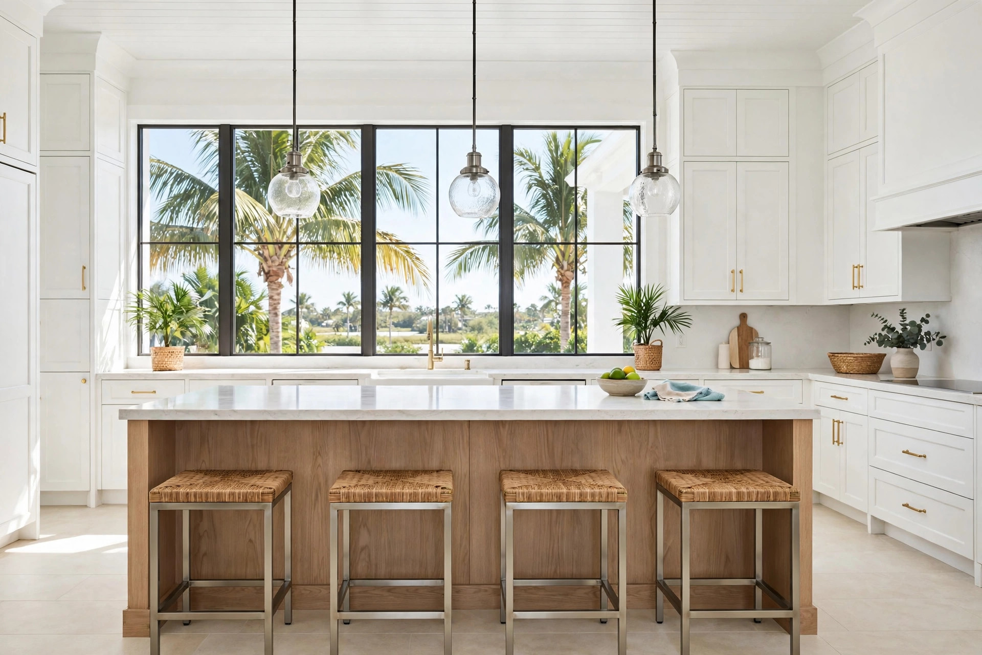 kitchen island stools florida homes usa: Kitchen island stools in a Florida home USA kitchen