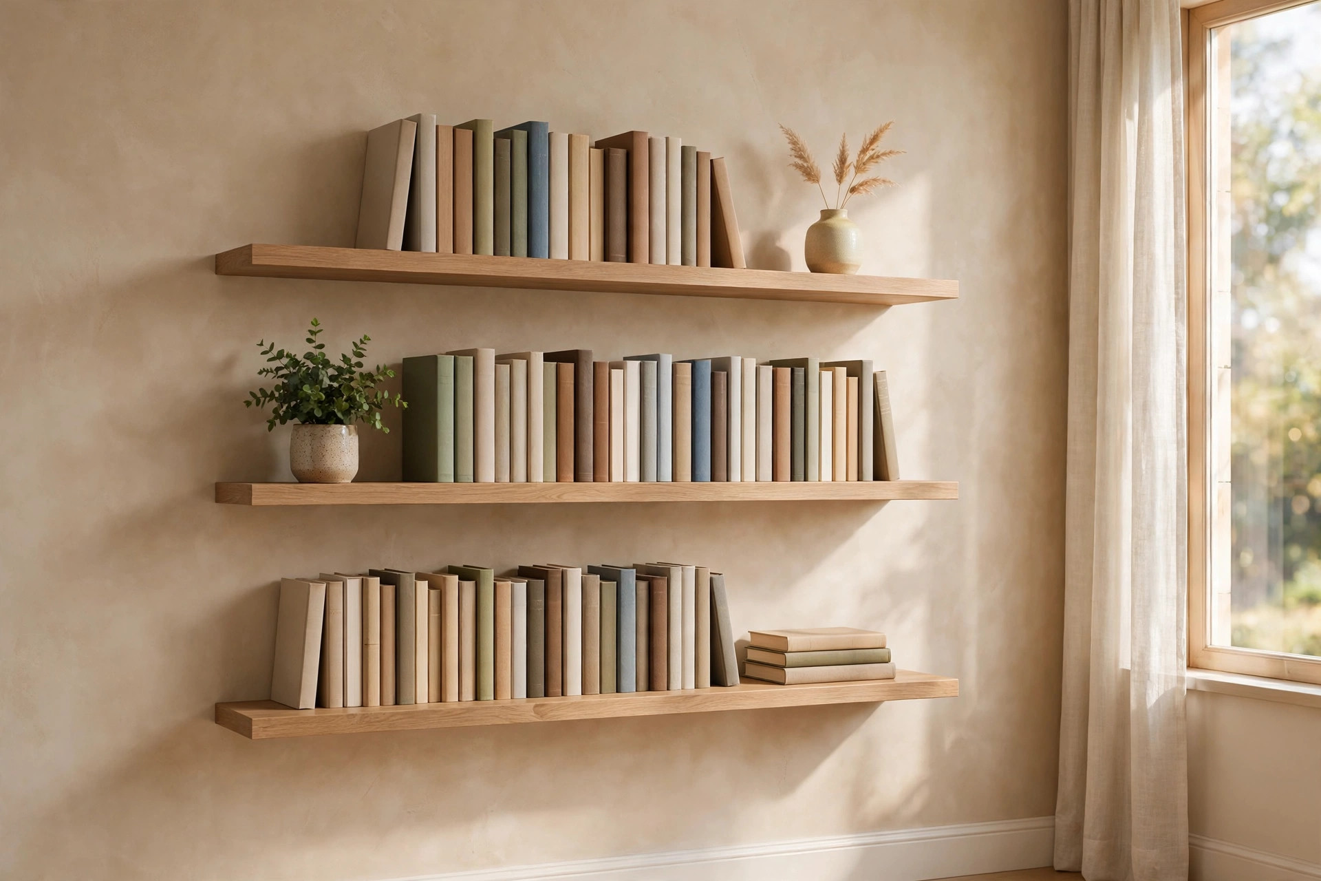 modern wall bookshelves american homes guide: Modern wall bookshelves mounted in an American living room