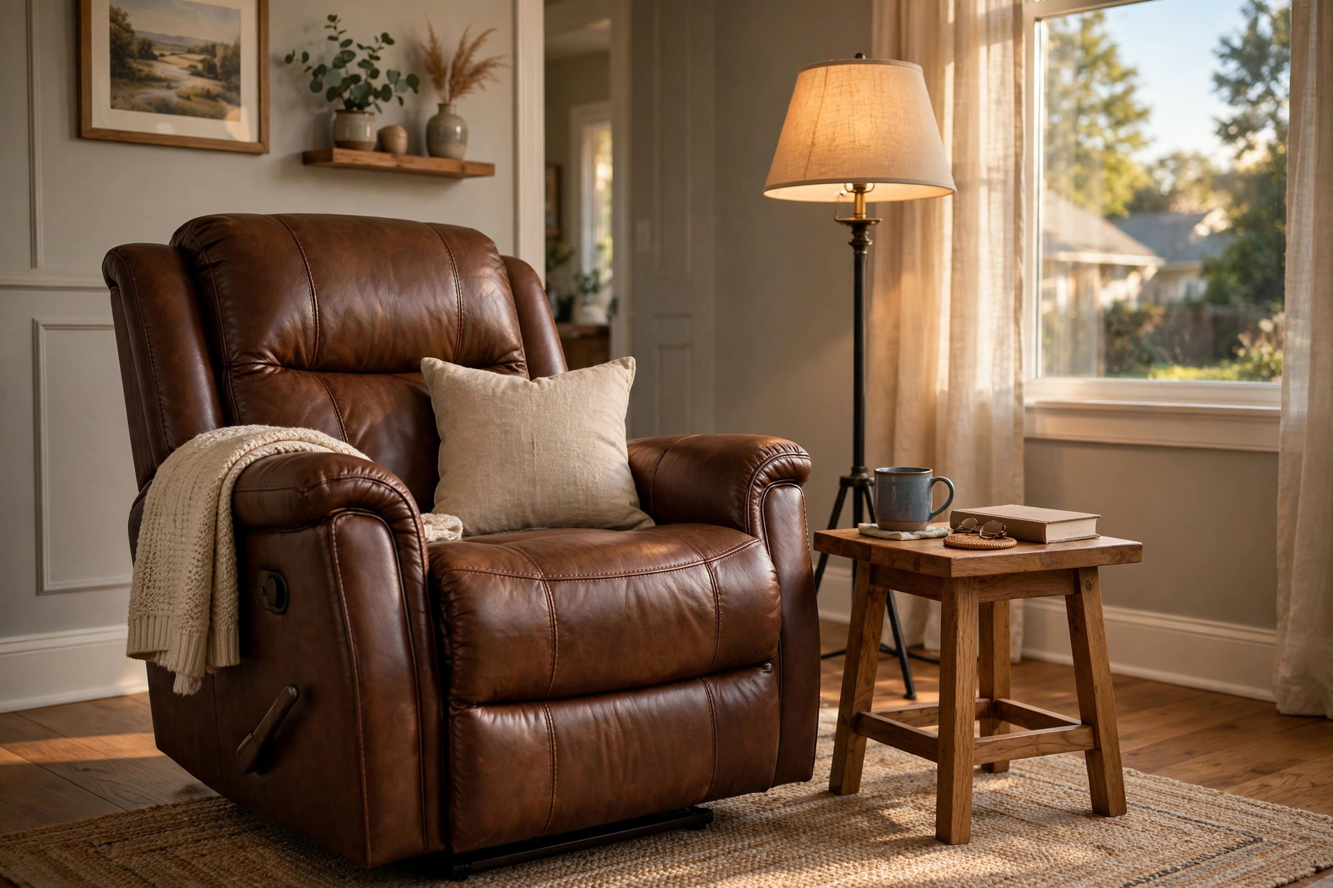 Leather recliner chairs usa online deals in a real American living room