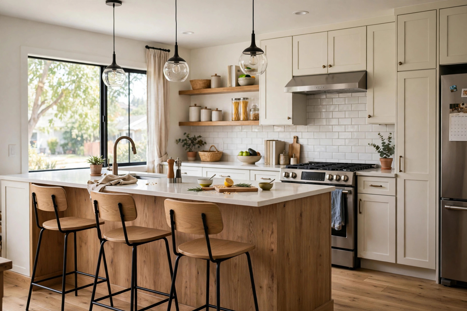 Kitchen island seating deals near me: modern stools at a home kitchen island
