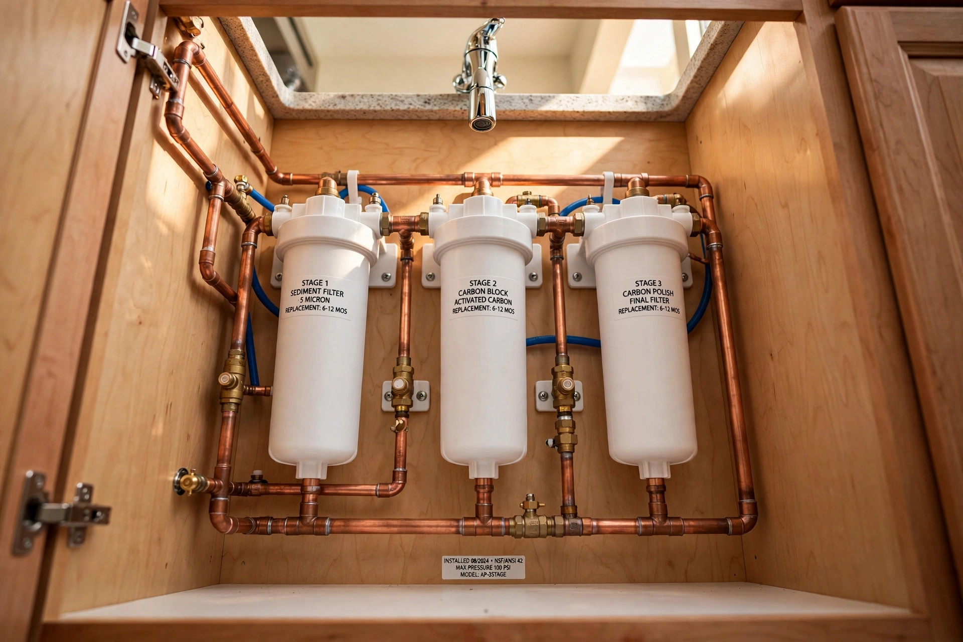 Under sink filters deals near me: a new filter unit fitted under a kitchen sink