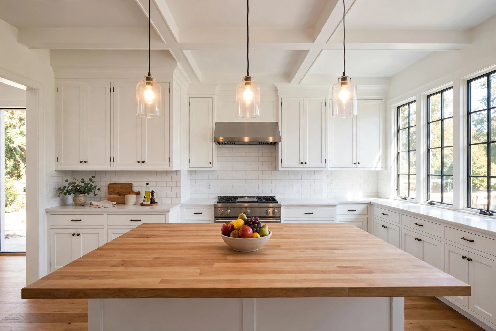 kitchen island hanging lights reviews buying guide usa: Kitchen island hanging lights over a large American kitchen island