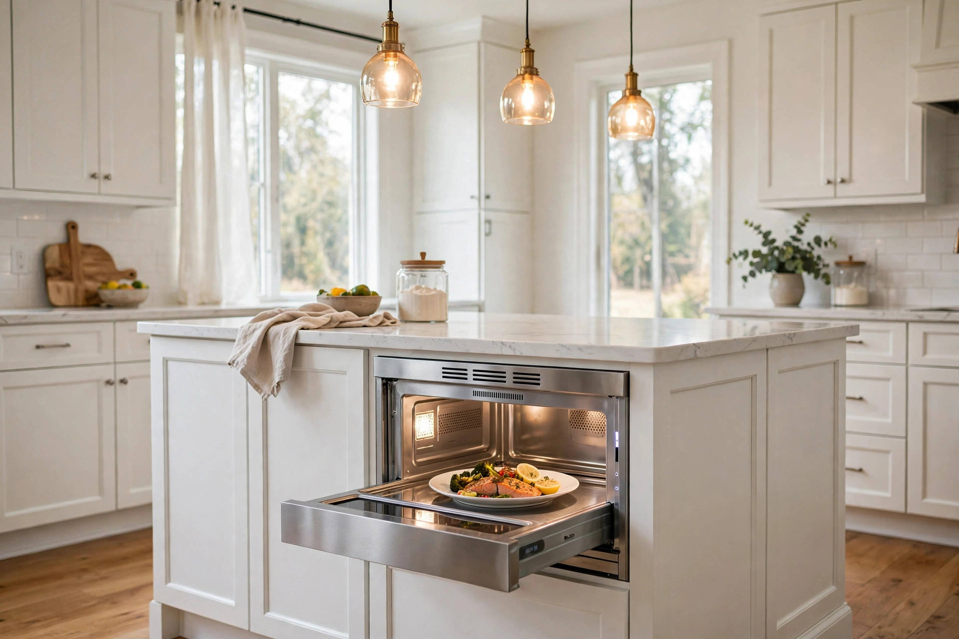 Microwave drawer units american homes guide: drawer microwave built into a kitchen island