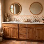 double sink vanities texas homes usa: Double sink vanity with two sinks in a Texas home bathroom