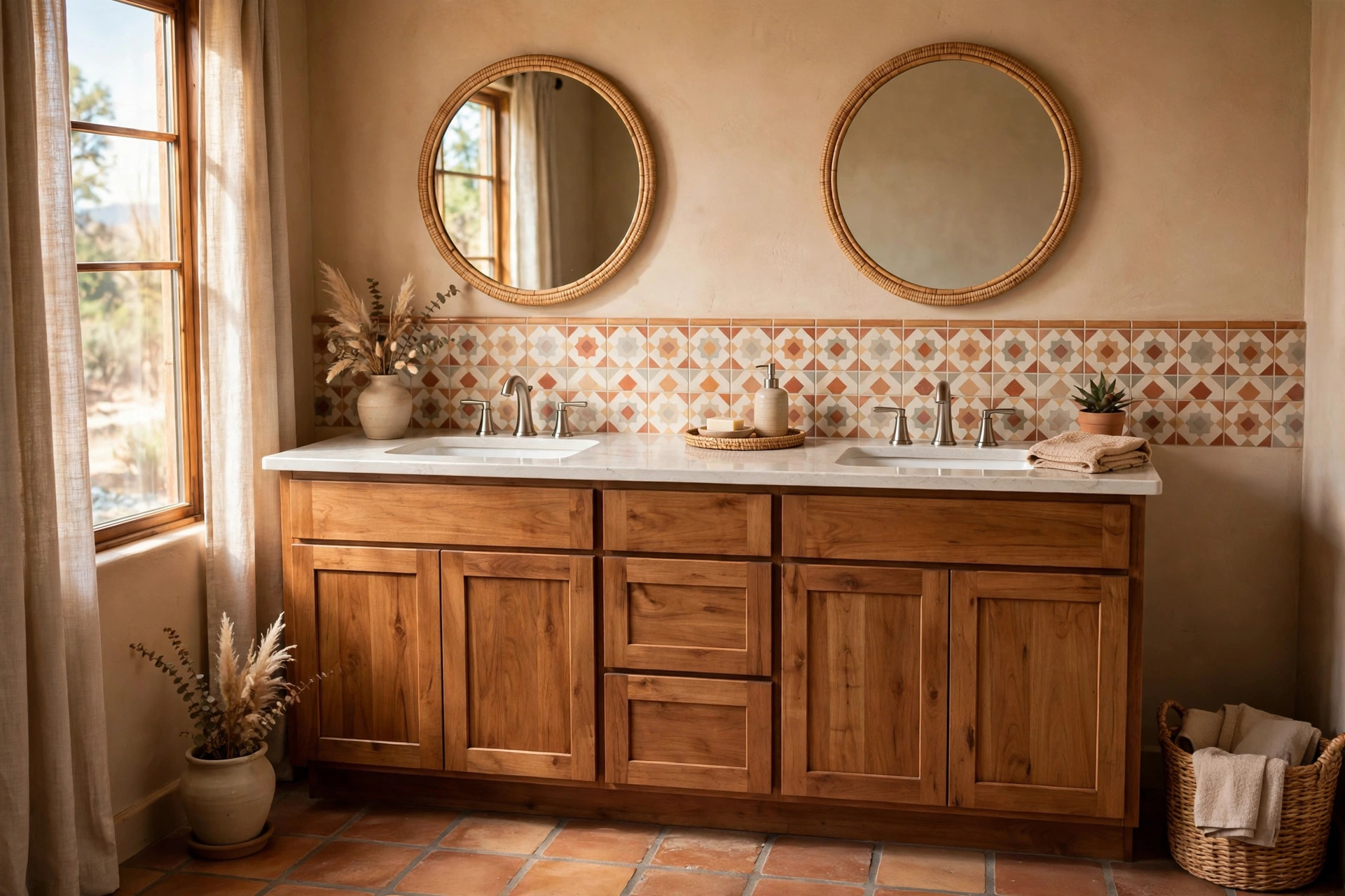 double sink vanities texas homes usa: Double sink vanity with two sinks in a Texas home bathroom