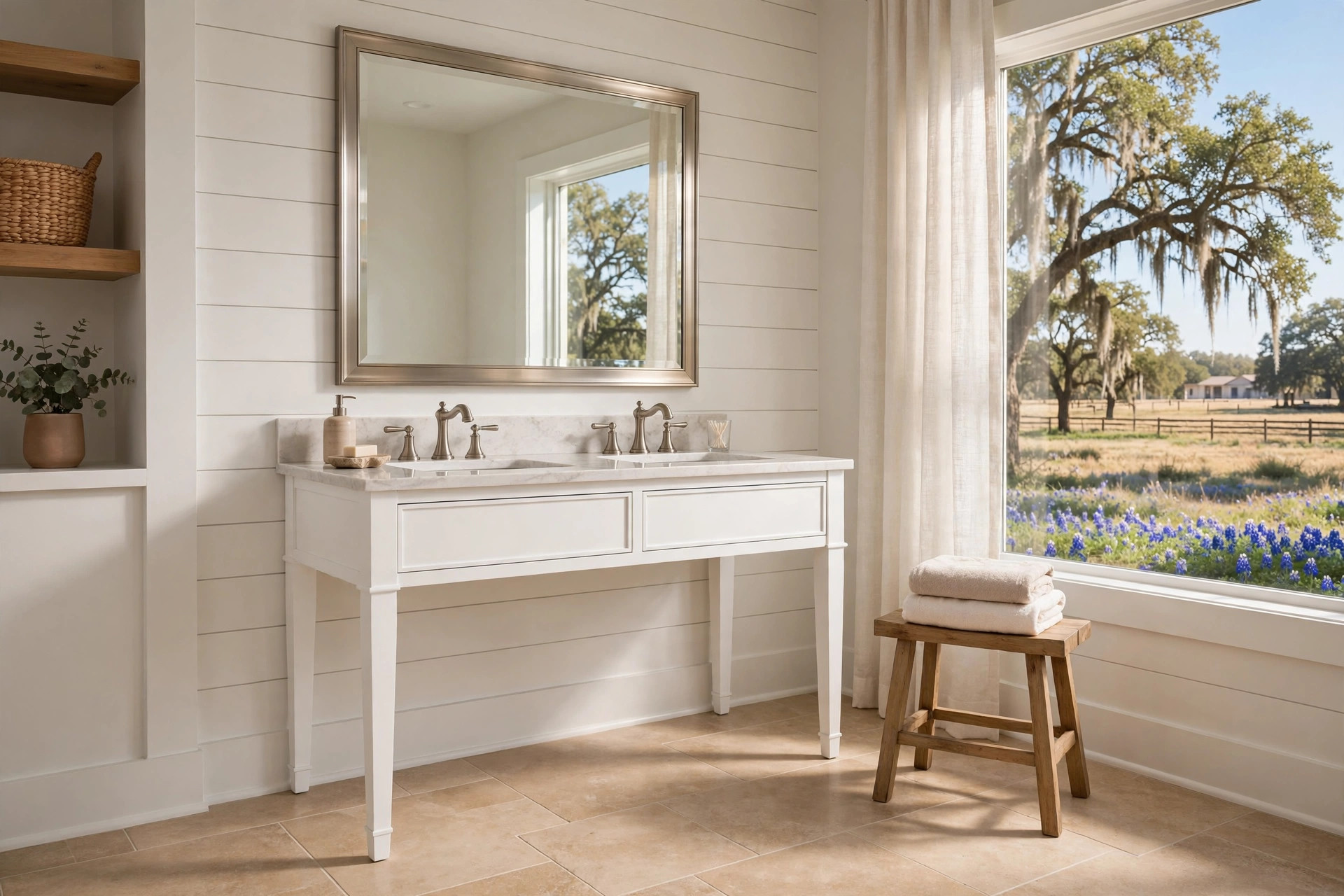 heated floor kits texas homes usa: Warm heated tile bathroom floor in a Texas home