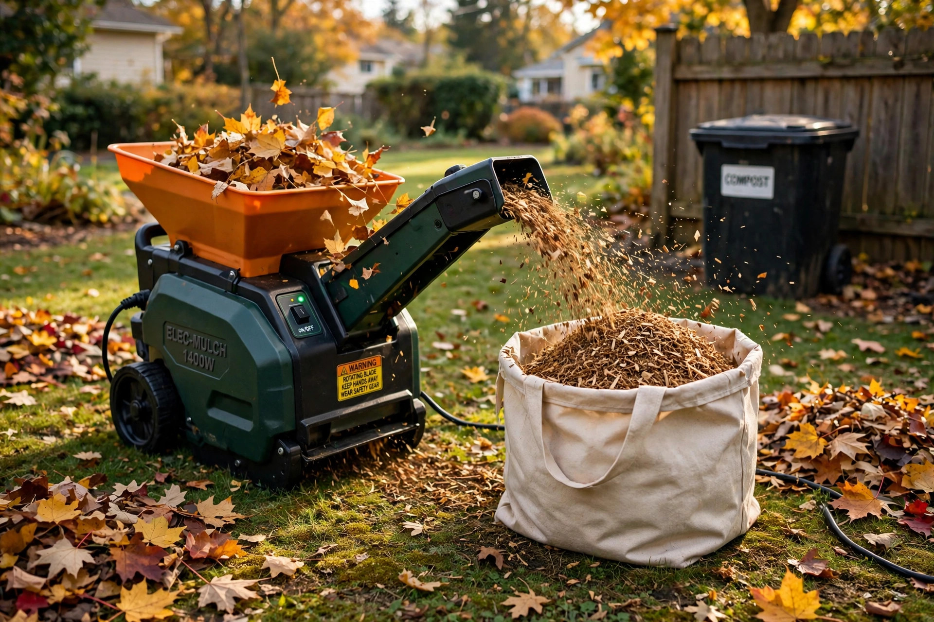 Best leaf mulcher for compost reviews shredding autumn leaves in a yard