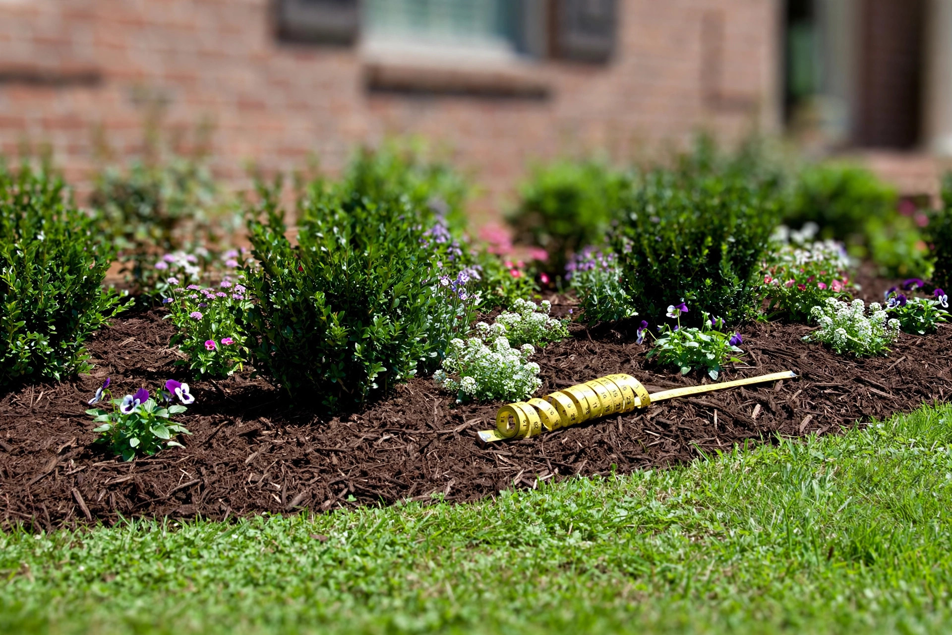 landscape mulch calculator how much needed: Landscape mulch calculator guide showing fresh mulch around garden beds