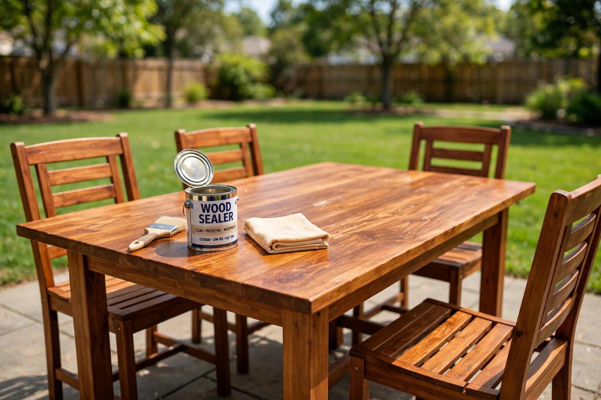 How to seal outdoor wood furniture on a sunny patio
