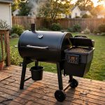 Pellet grill on a backyard patio during pellet grill temperature problems troubleshooting
