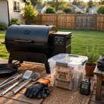 Pellet grill with the best pellet grill accessories must have in a backyard setting