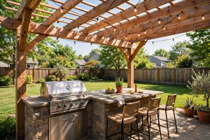 Outdoor Kitchen Pergola Ideas for Shade