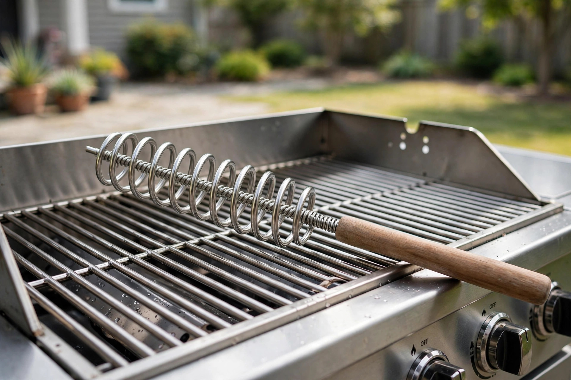 best grill brush without bristles reviews: Grill brush without bristles next to clean grill grates