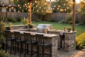 Outdoor Kitchen Bar Seating Ideas for a Comfortable Backyard