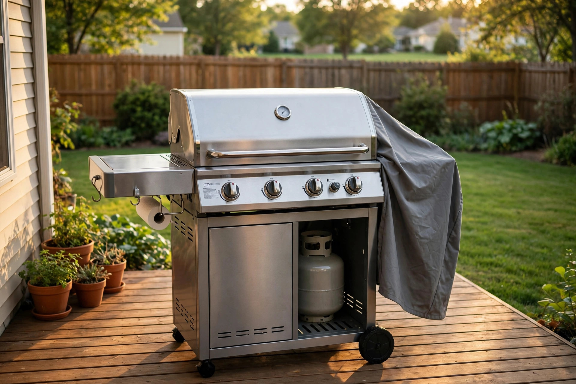 gas grill assembly service near me: New gas grill assembled on a home patio