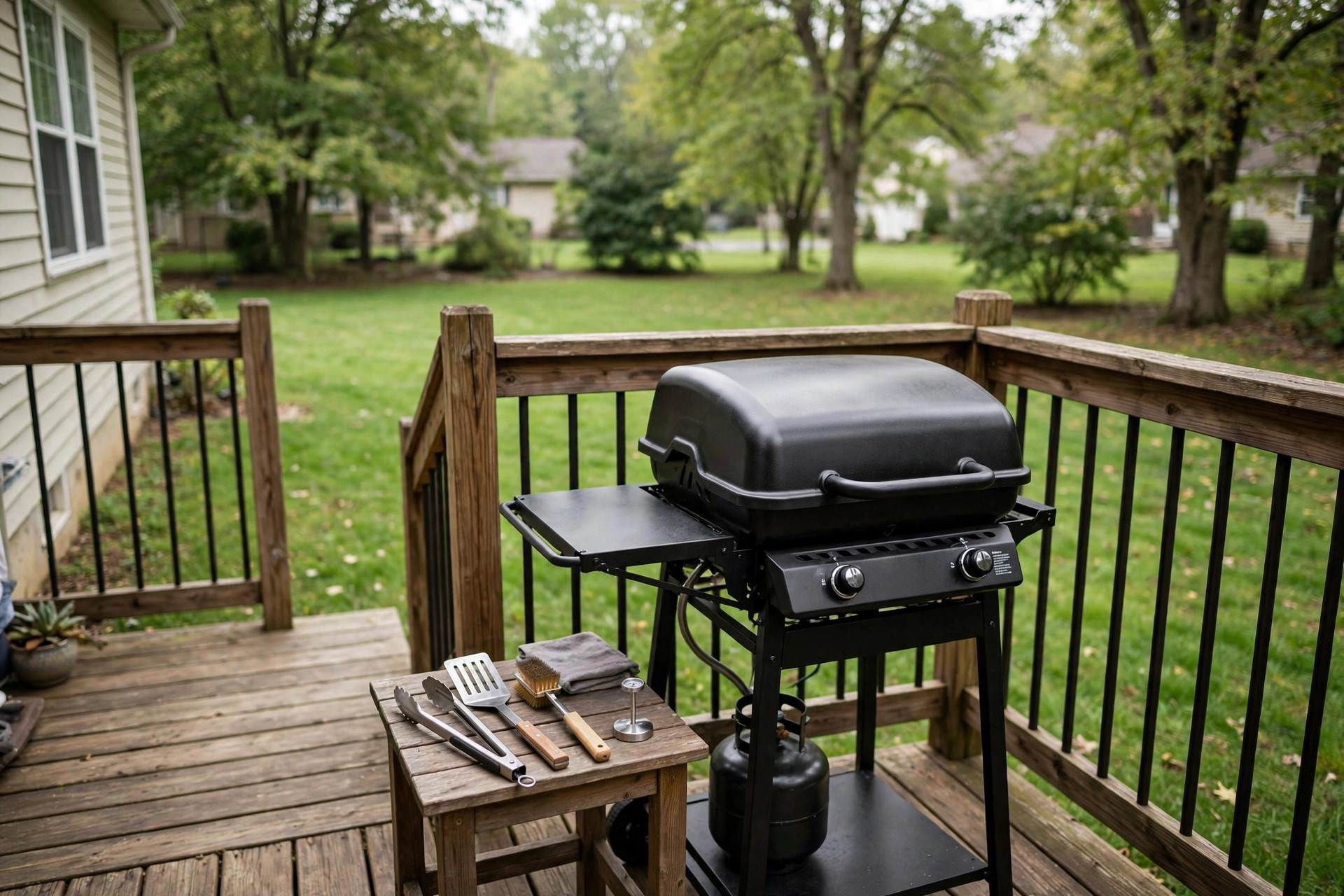 Best outdoor grill for small deck on a wooden patio